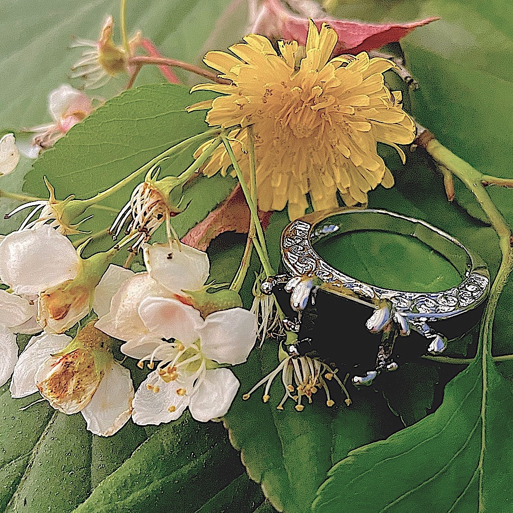 Asscher Charcoal Gem set in silver